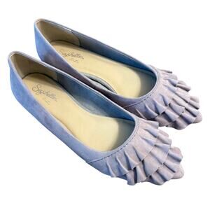 Seychelles Downstage Flat Pointy Toe Suede Leather Anthropologie Lavender Sz 8.5
